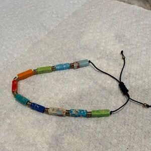 Multicolor Beaded bone Bracelet. Never worn.